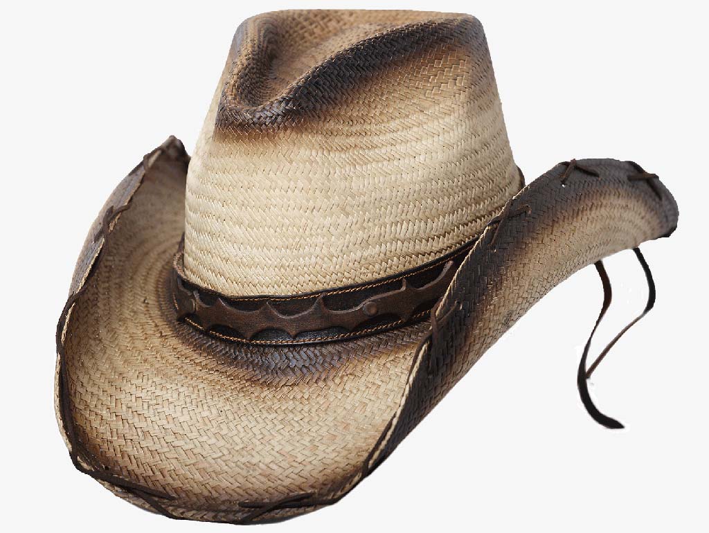 Stampede Hats, Black Stained Cowboy Hat with Chain Hat Band